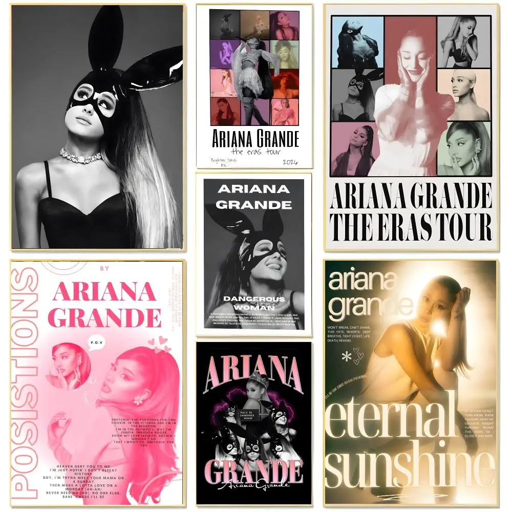 Pop Vocal Star A-Ariana Grande Poster Living Room Bedroom Decorative Print Unframed Decor