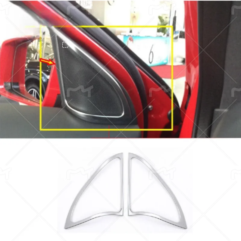 

ABS Chrome For Mercedes Benz GLC Car interior A-pillar Speaker horn ring cover trim auto accessories styling2015-2020