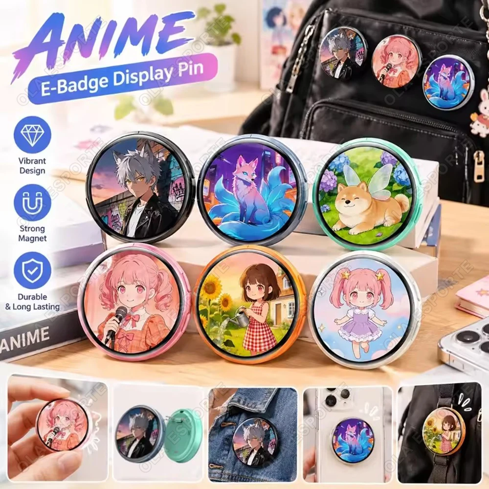 Anime E-Badge Display Pin with Video Display 1.5