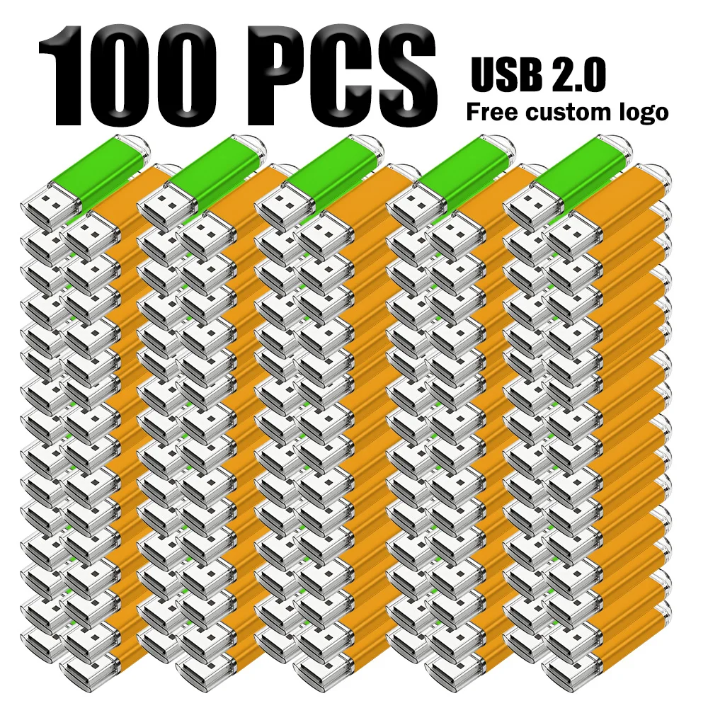 100PCS/lot Colour USB Flash Drive Pen Drive 1GB 2GB 4GB 8GB 16GB Pendrive Memory Stick 32GB 64GB USB Stick Gift Free Custom LOGO