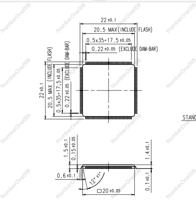 OTQ-144S-0.5-001 QFP144 LQFP144 Adaptador de enchufe de prueba IC 20x20 mm Paso 0,5 mm para depuración de programación de chips y grabación