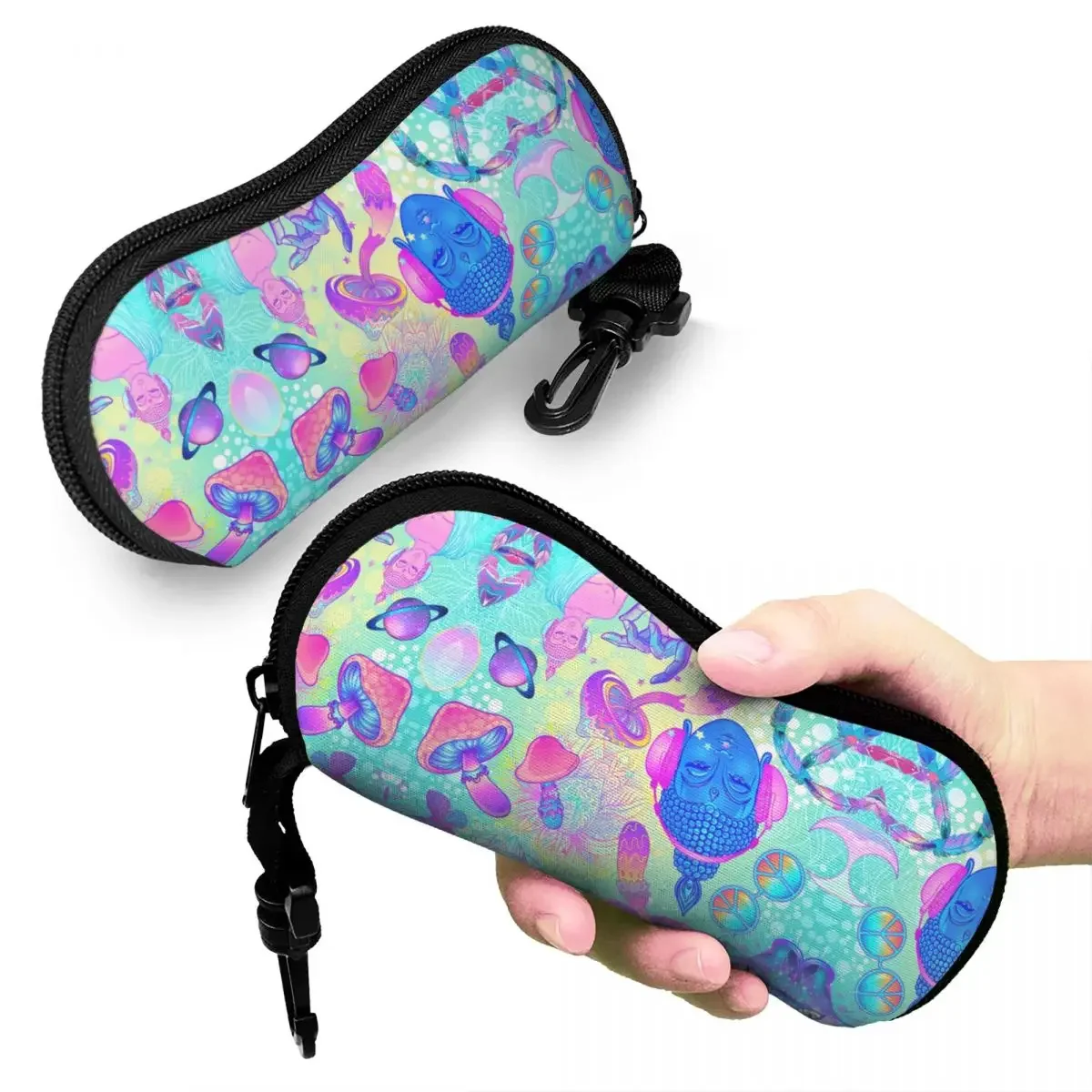 

Mushrooms Shell Glasses Case Unisex Travel Trippy Pattern Eyeglasses Case Sunglasses Protector Box