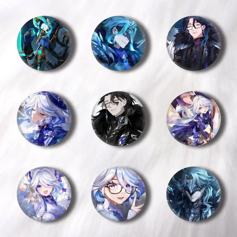 Genshin Impact Furina Fatui Executive Creative Round Button Badges Pin Brooch Backpack Jewelry Gift