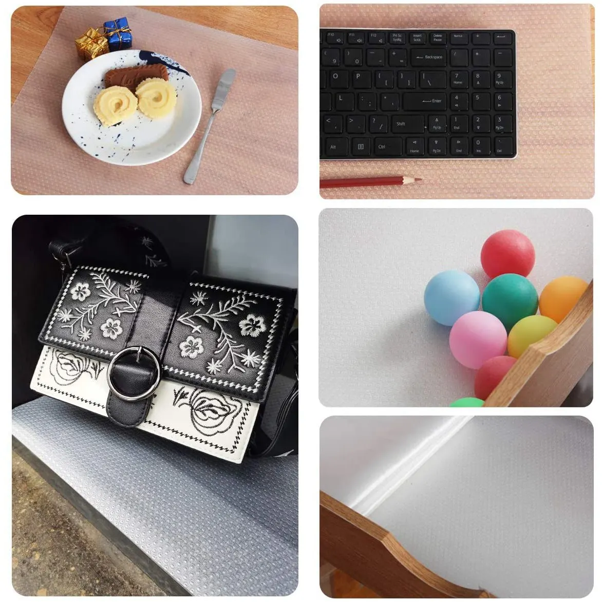 

BYBS-3 Rolls Plastic Shelf Liners Refrigerator Mats EVA Refrigerator Liners Cabinet Liner Waterproof Fridge Pads Drawer Mat