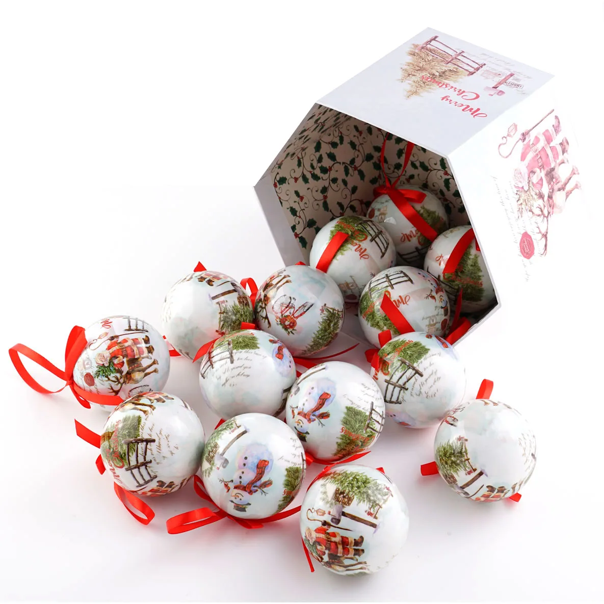 1Pcs Christmas Balls Christmas Tree Ornaments Ball Xmas Hanging Tree Pendants Home Party Decor 2024 New Year Gift Noel Navidad