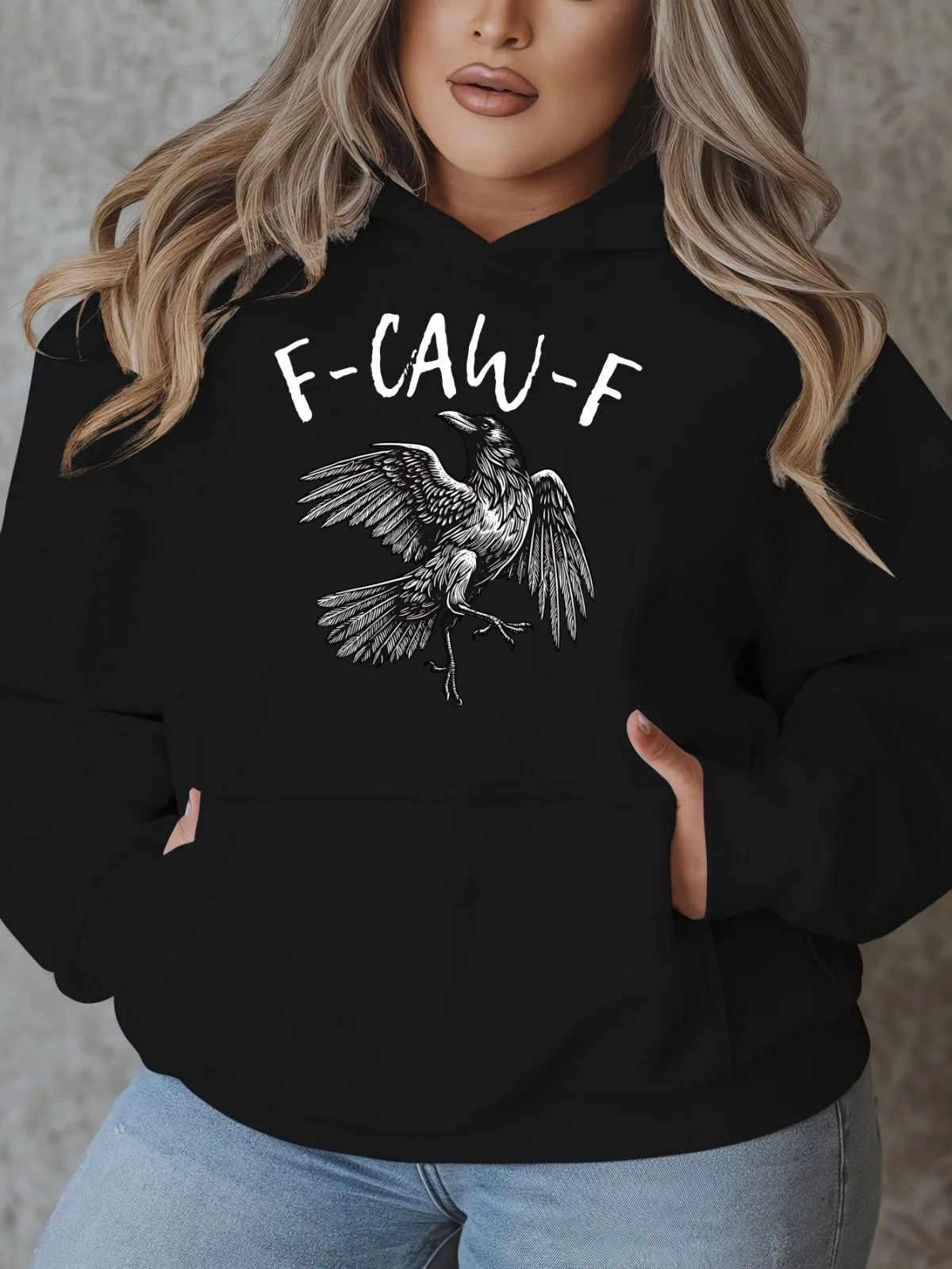 المرأة عارضة الأزياء "FCAW F" الطيور نمط مقنعين البلوز مريحة الشارع نمط الصوف سميكة البلوز عطلة هدية قمم