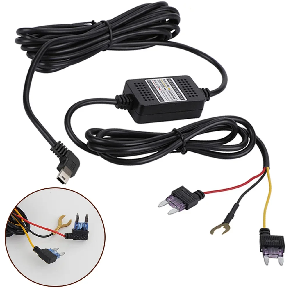 1pc 12V USB Car Hard Wire Kit Box HardWire Charger Adapter Fits For Dash Cam Camera DVR New Car Driving Recorder Power Cord