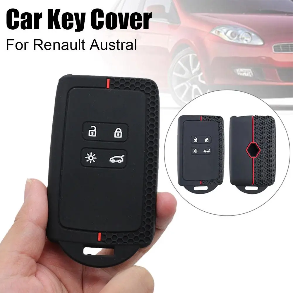 Silicone Key Case Cover For Renault Austral  Dongfeng Reno Corega Keycase Car Remote Control Honeycomb Silicone Bag