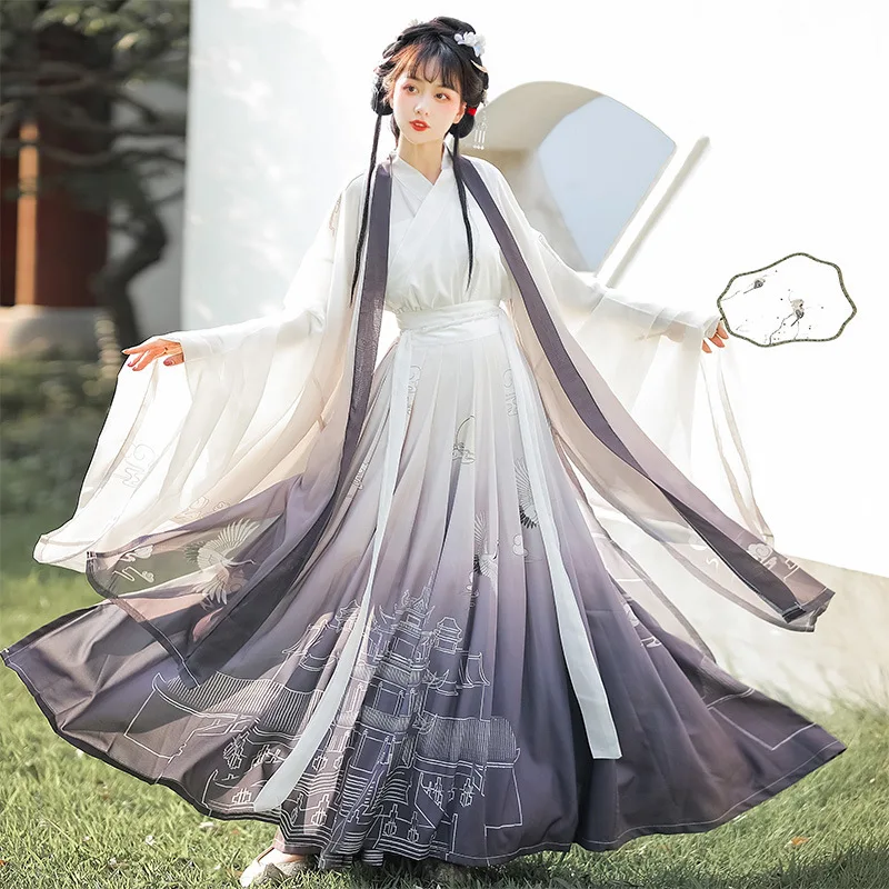 Traditional Chinese Fashion Women Hanfu Vintage Ancient Costume Tang Suit  Folk Dance Court Fairy Everyday Photography Dress