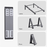 Laptop Stand Aluminum Alloy Notebook Cooling Holder Portable Folding Bracket Multifunction Tablet Cellphone Laptop Stand Support