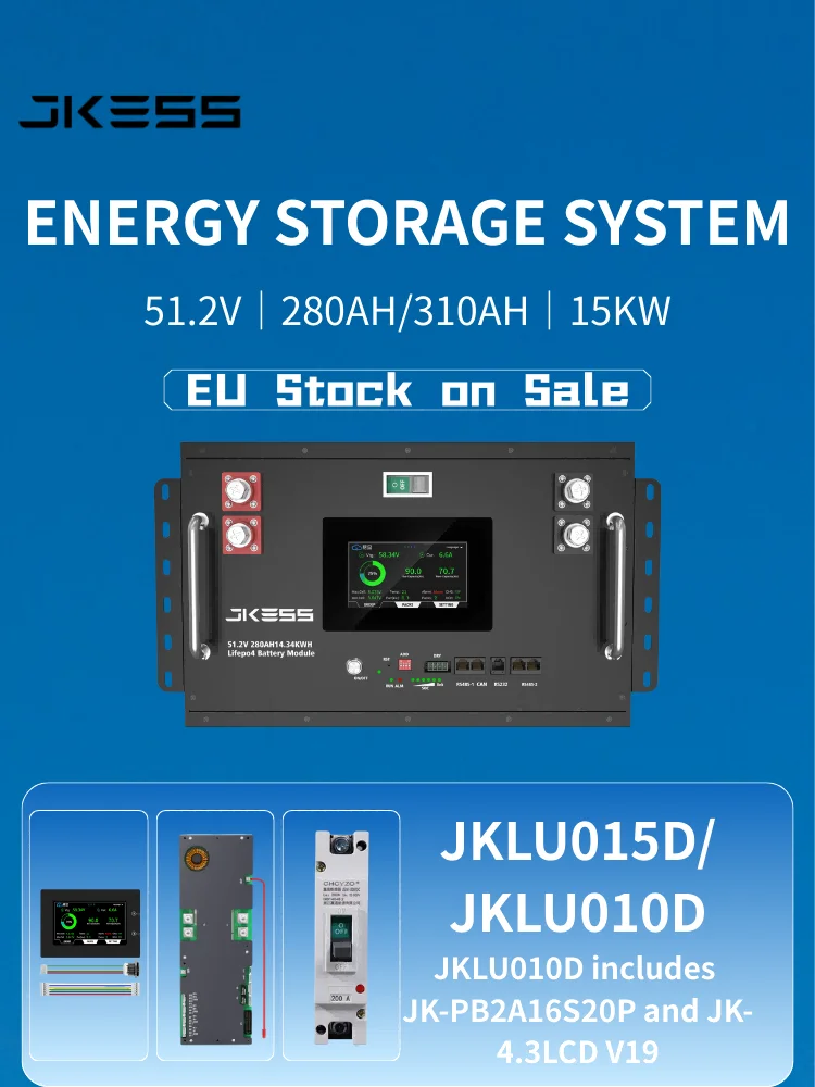 JKESS JKLU015D JKLU010D PB2A16S20PBatterijsets Lifepo4 48V 51.2V 280AH 310AH 15KW Powerbank voor zonne-energieopslag EU voorraad in de aanbieding - afbeelding 2