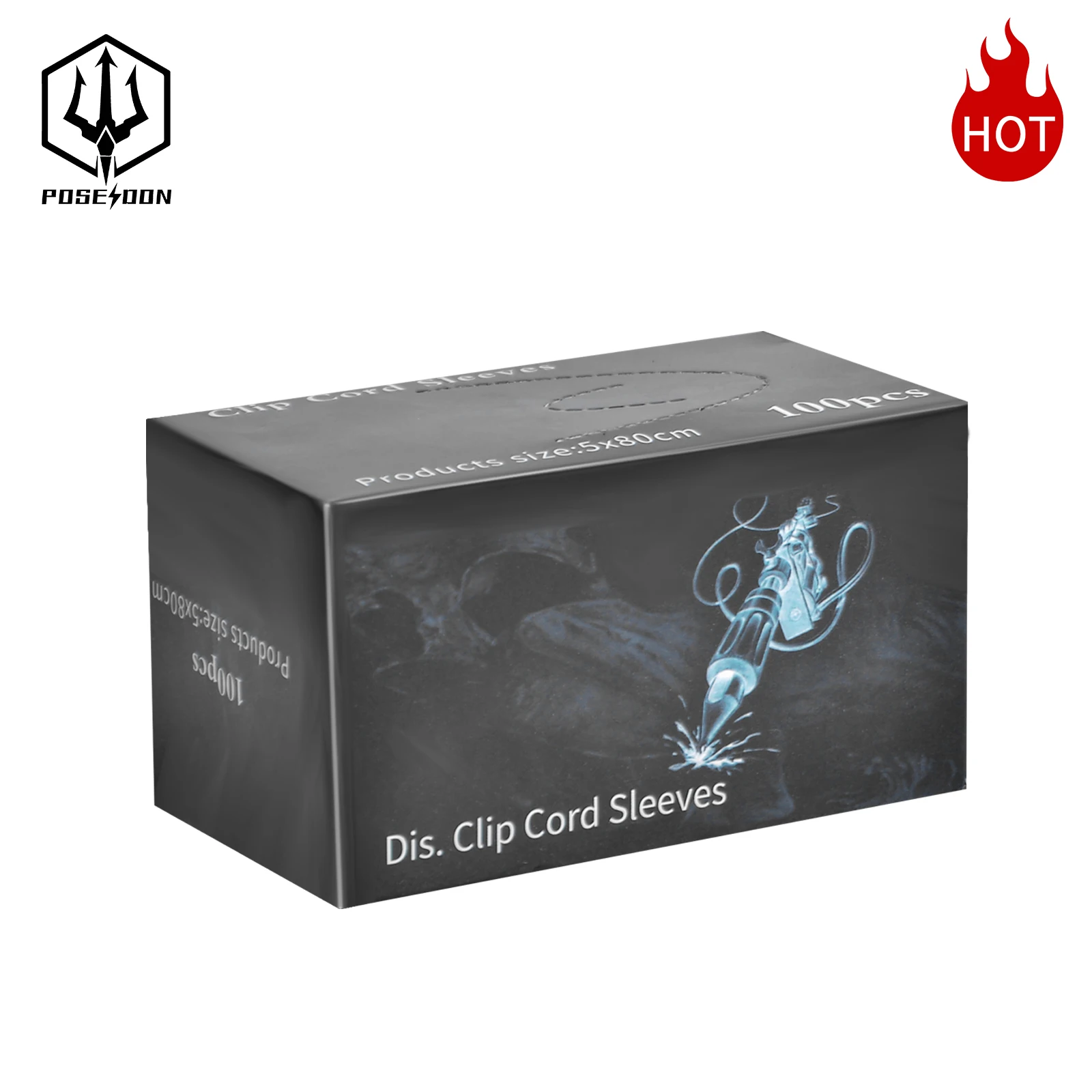 

100PCS Tattoo Pen Bags Disposable Tattoo Clip Cord Sleeve Bag Supply For Tattoo Machine Black Machine Pen Cord Sleeve Cover Pack