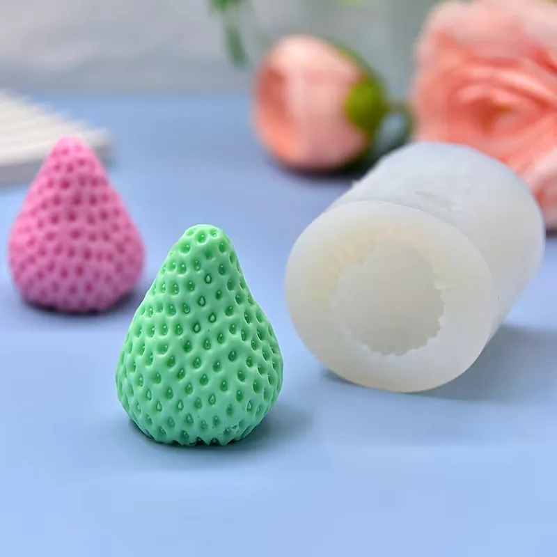 3D Erdbeer-Silikonform für Kerzen Aromatherapie DIY Duftkerzen Perfekt für Romantische Valentinstag-Party Heimdekoration