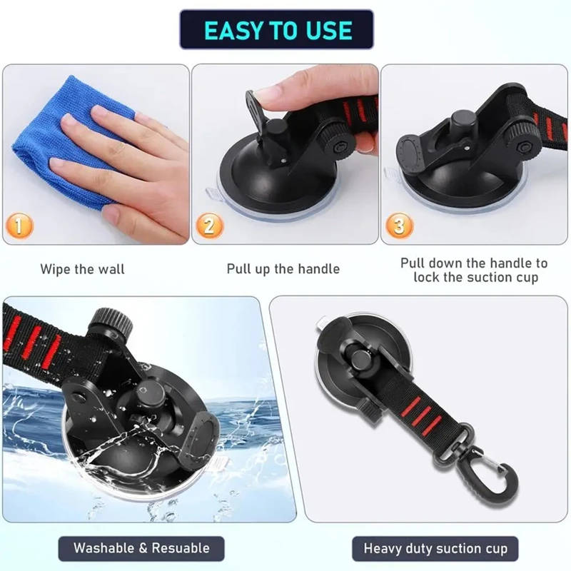 Suction Cup Anchor 4 Pieces Vacuum Suction Cup With Hooks Outdoor Gear Camping Tarp Accessory Strong Load-Bearing