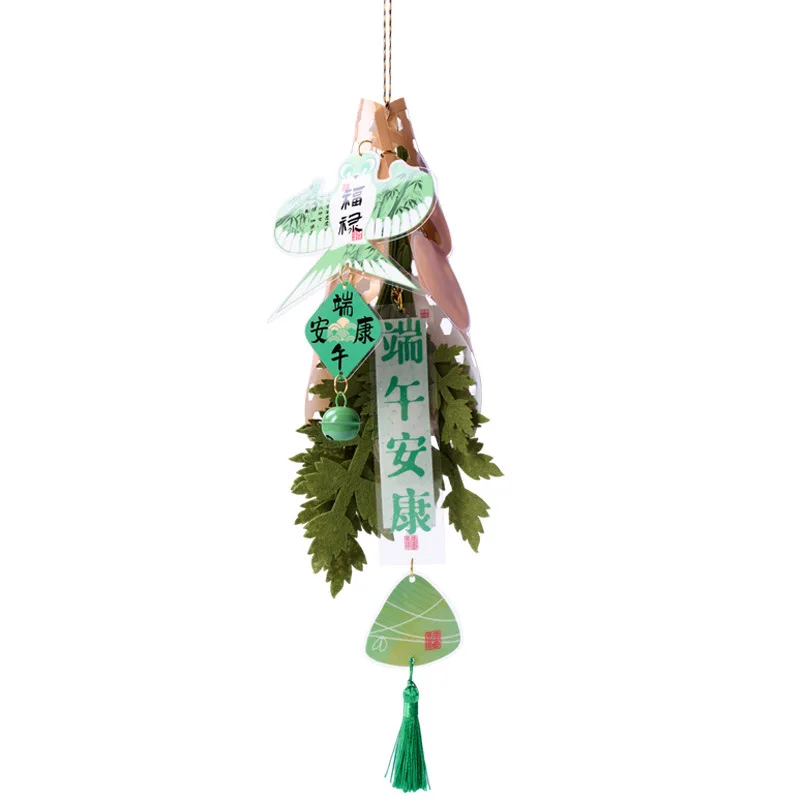 Traditional Dragon Boat Festival DIY Paper Kite Hanging Ornament Bamboo Woven Artemisia Material Handmade Door Decoration view 5