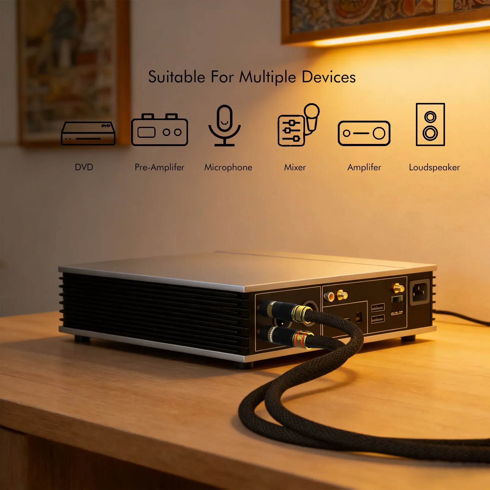 Monosaudio 17AWG Audiophiles XLR Symmetrisches Audiokabel OFC Kupfer Versilbert 2XLR Buchse Signalkabel für Mikrofon – Detail 12