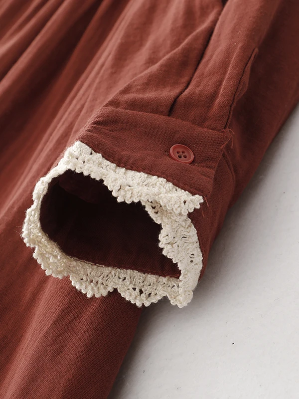 Confortável renda de algodão longo sve dr casual sle outono inverno feminino plus size dr versátil camada base dr