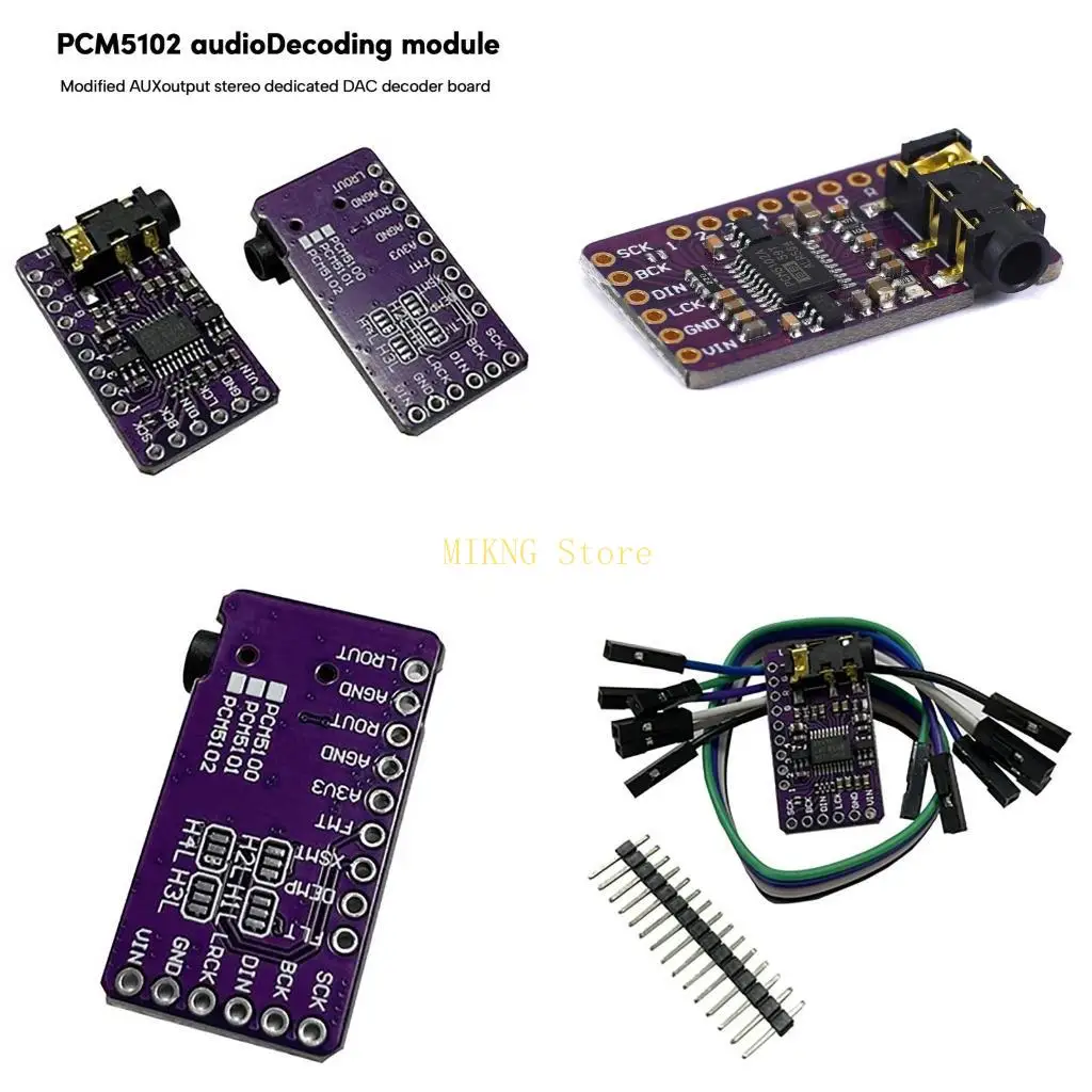 Płytka PCM5102 z wieloma interfejsami wejściowymi dla różnych urządzeń, łatwa integracja i sterowanie w projektach DIY, przyjazna dla użytkownika.