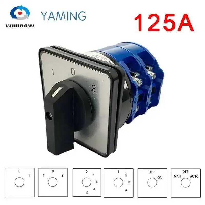 125A Zwei Pole Universelle Umwandlung LW26-125 LW28 Drei Positionen Reverse Dual Netzteil Vorwärts Und Rückwärts Cam Schalter