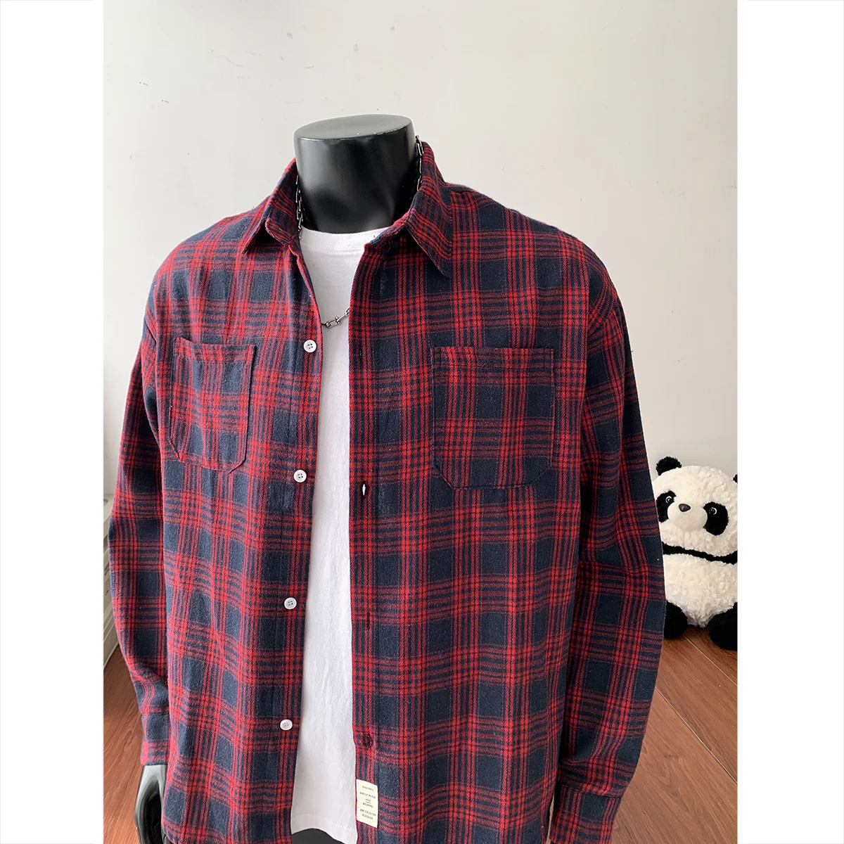 

2026 New Plaid Shirt for Men's Long-sleeved New Spring and Autumn Student Teen Korean Version Loose Men's Shirt Loose Jacket Top