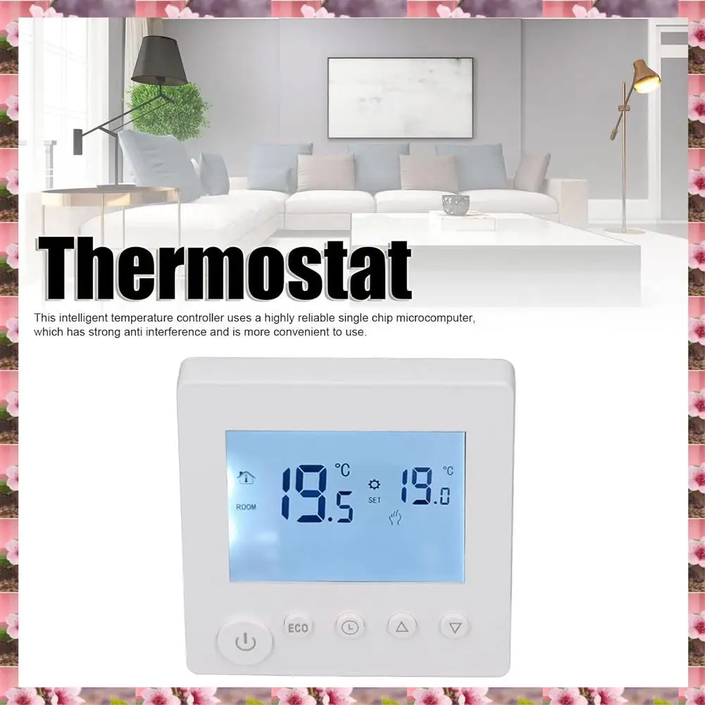 

2025° AC 955240 Умный термостат V 25A, цифровой термостат с ЖК-дисплеем для домашнего термостата с электрическим подогревом, переменный ток 955240 V 25A Smart