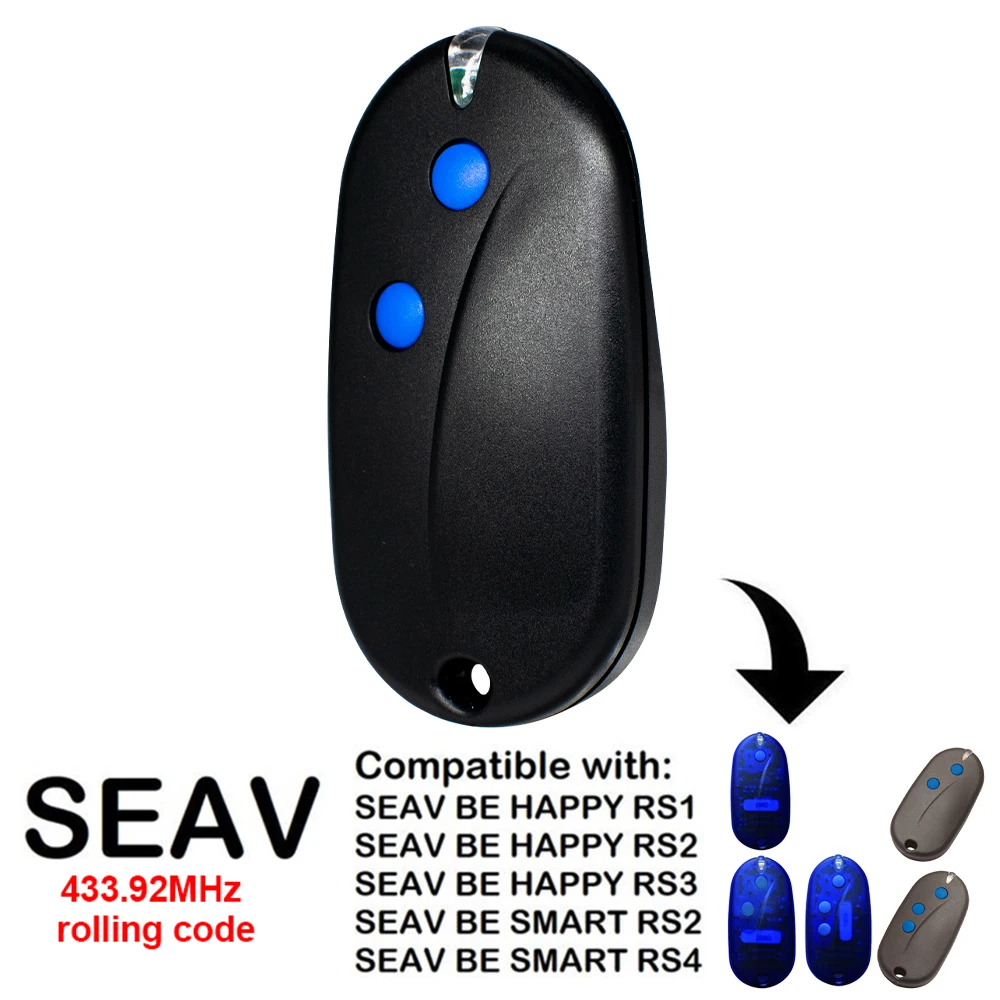 1-20pcs New SEAV BE HAPPY RS1 RS2 RS3 NEW BE SMART RS2 RS4 Garage Door Remote Control Rolling Code 433.92MHz Gate Opener