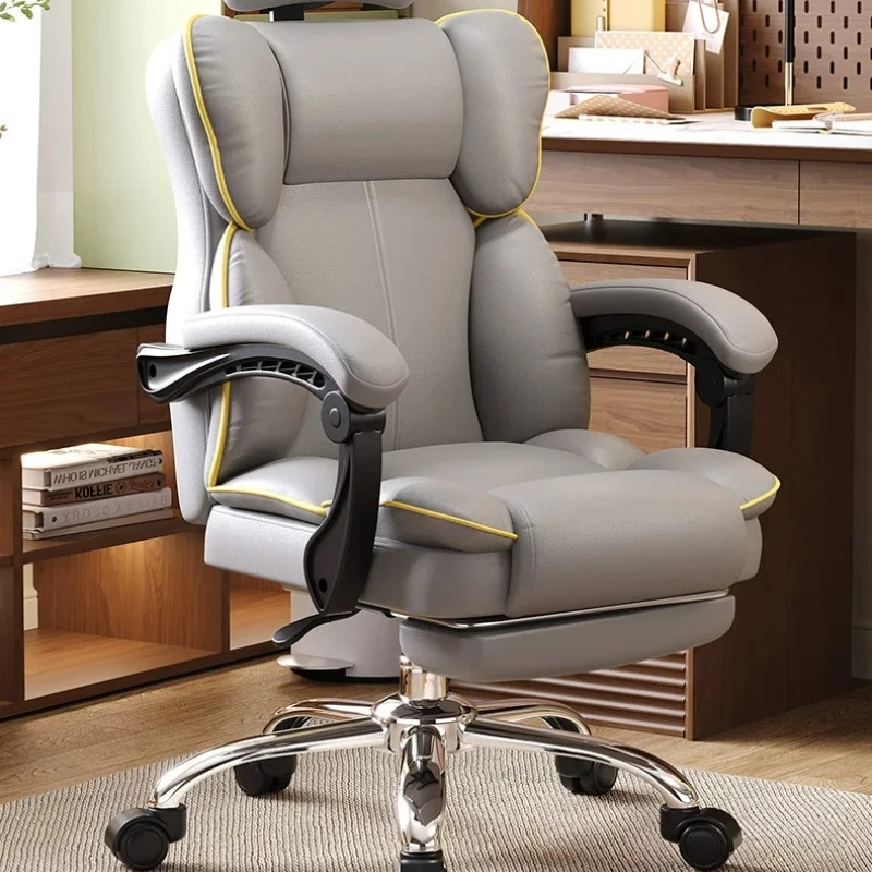Cadeira de escritório moderna nórdica, ergonômica, cinza, designer, confortável, cadeira de computador, relaxante, móveis de escritório