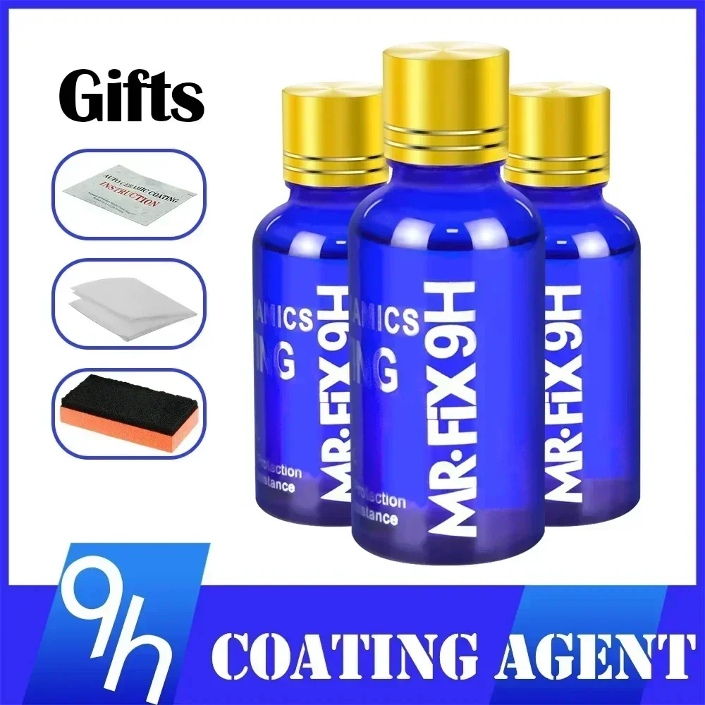 

3PCS 9H Car Liquid Ceramic Coat Super Hydrophobic Glass Coating Set Polysiloxane and Nano materials Ceramics For Cars