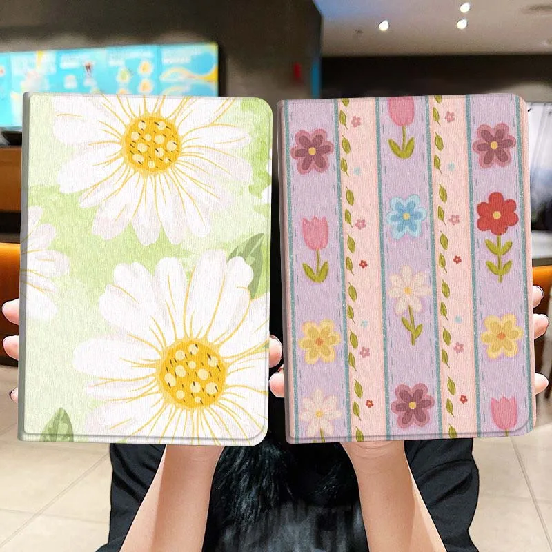 

Cartoon Daisy Pattern Design Tablet Case For Lenovo Xiaoxin Legion Pad Tab Pro GT Y700 Gen4 2 11 P11 M10 K10 3rd Plus Gen Gift