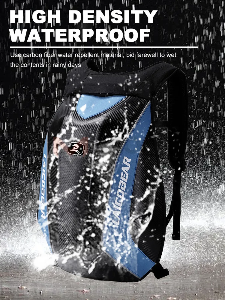 Motorcycle Helmet Backpack Waterproof Expandable Hard Shell Bag Large Capacity Knight Rucksack for Outdoor Motorbike Riding