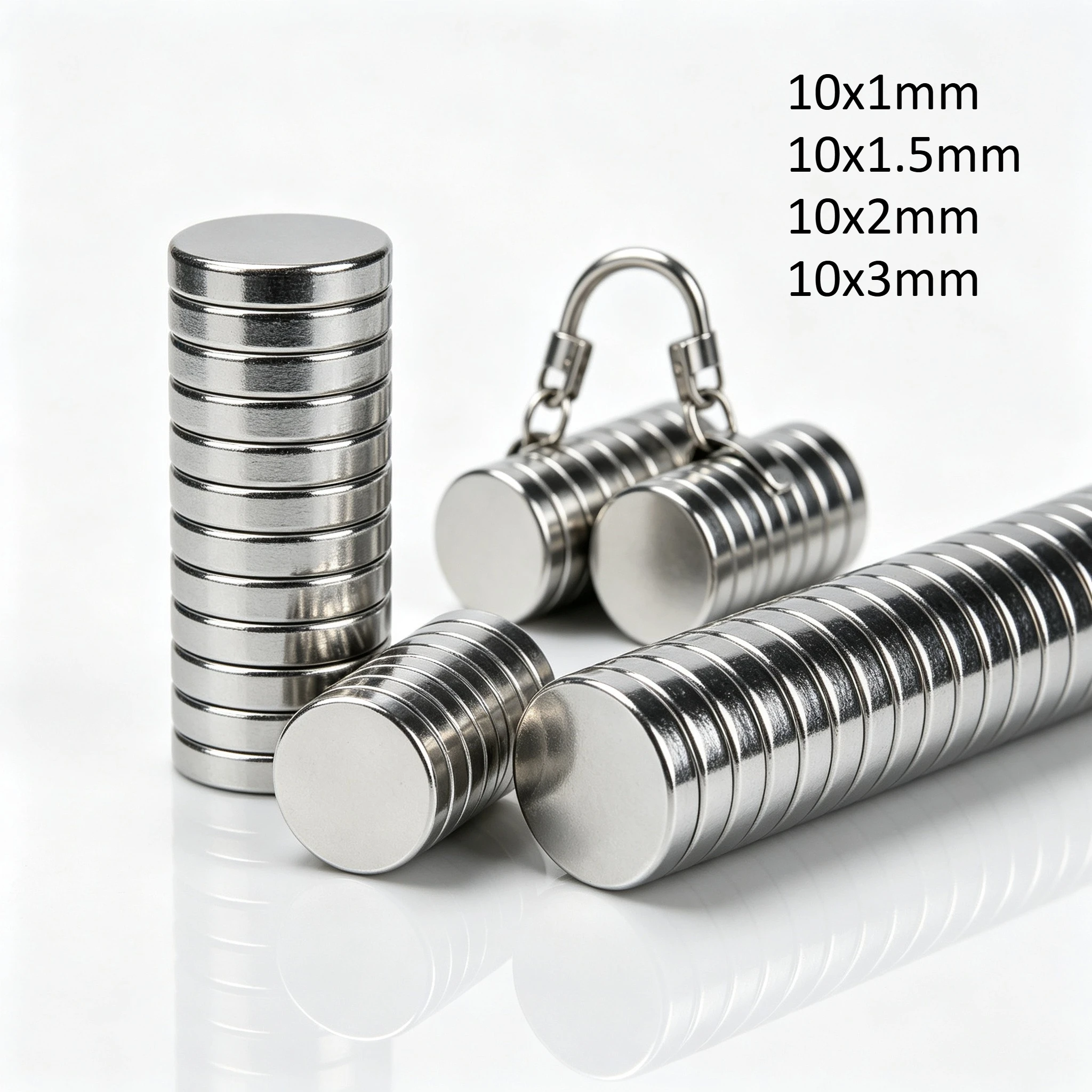 10x1 10x1.5 10x2 10x3mm Round Neodymium Magnets Small Disc Permanent Magnets for Fridge DIY Office 10x1 10x1.5 10x2 10x3mm