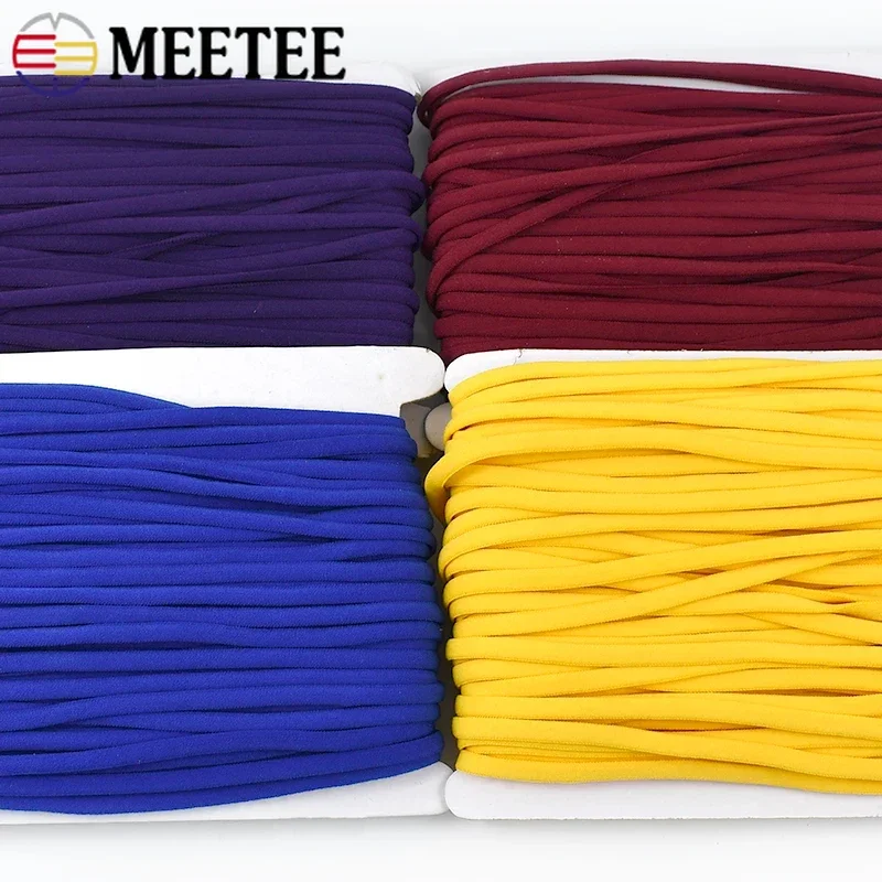 

5/10/20M 3mm/5mm Polyamide Elastic Rope for Hair Ring Straps Sewing Rubber Band Oil Core Ropes Webbing DIY Garment Accessories