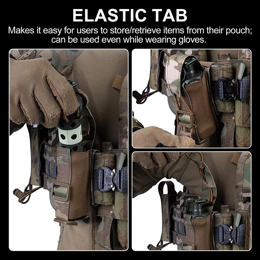 Tactical Shock Grenade Pouch MOLLE Bag Elastic Tab/Fixed Outdoor Hunting Accessories Airsoft Training Gear