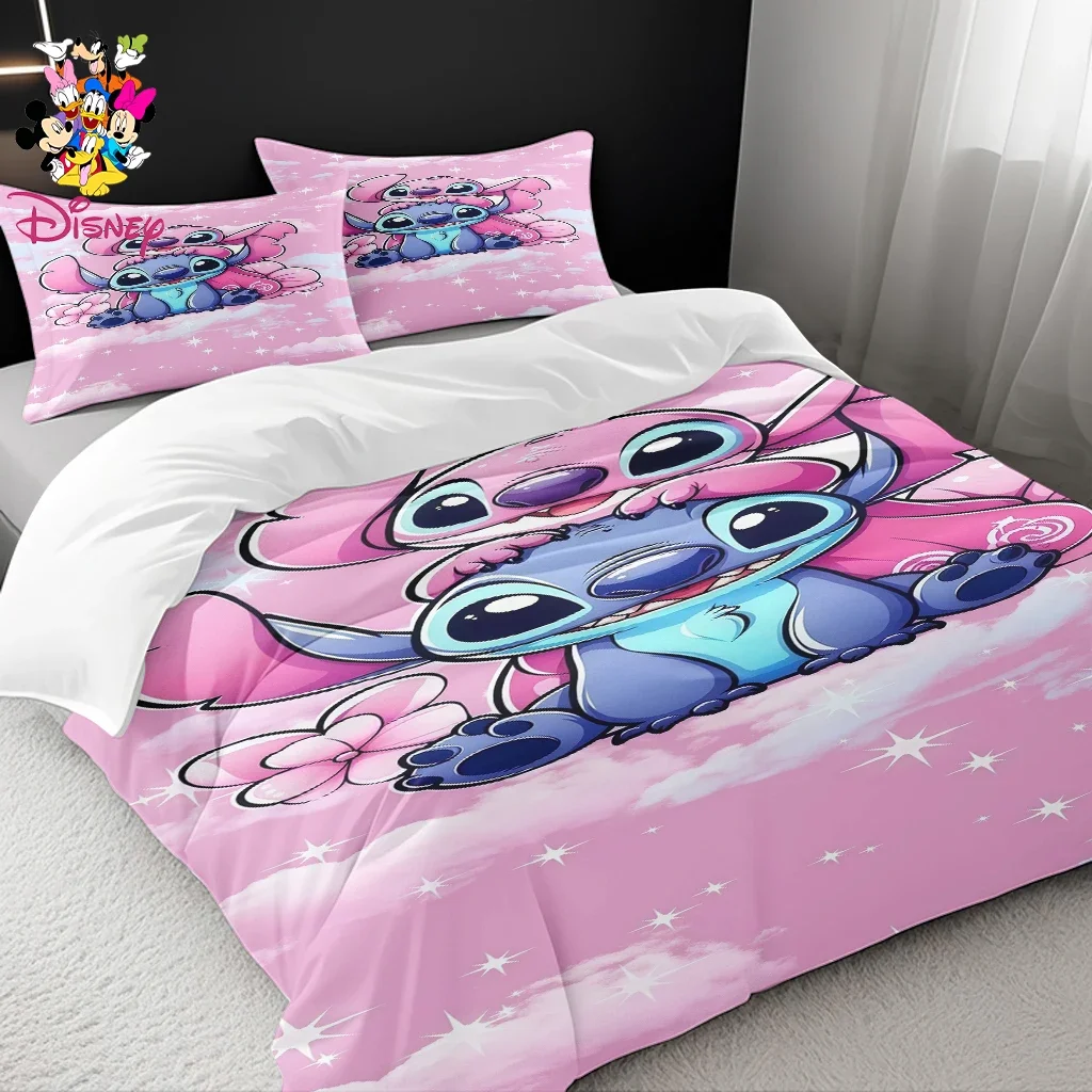 2/3 قطعة مجموعة غطاء لحاف ديزني ستيتش بدون حشو تصميم كرتوني لطيف مناسب لغرف النوم العائلية وغرف الضيوف، للاستخدام لجميع المواسم #4