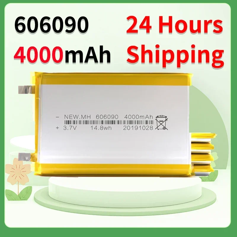 606090 3.7V 4000mAh Rechargeable Lithium Polymer Lipo Battery for Powerbank Power Bank MP4 PSP PAD Mavigator Robot Tablet Laptop