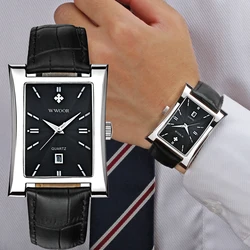 WWOOR Luxury Men's Watches Waterproof Luminous Quartz Wrist watch Leather Date Sports Top Brand Male Watch for Men Relogio