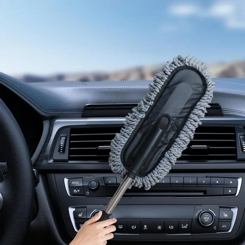 Car Cleaning Brush Car Wash Cleaning Tools Retractable Wax Mop Microfiber Dust Duster Car Wash Mop Wax Brush Auto  accessory