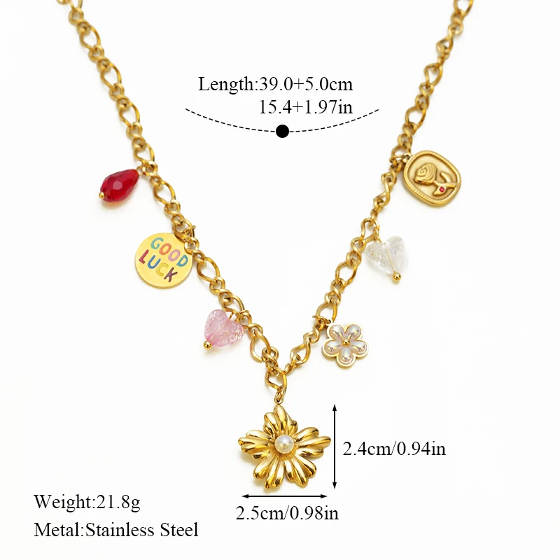 EILIECK 316L Edelstahl Tulpenblüten-Anhänger Halskette für Damen 18K PVD-beschichtet Wasserdicht Modische Halskette Schmuck Geschenk – Detail 19