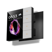 Smart Switch Support 4 Lights 4 Curtains Zigbee Switch Touch Screen, Downlight Spotlight Dimmer, Home Automation System
