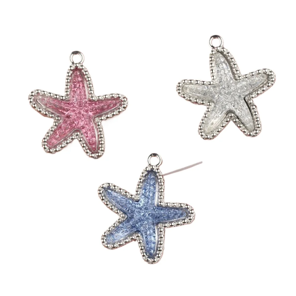 10pcs/lot 20*25MM Alloy Resin Star Pendant Charms DIY Necklace Bracelet Earrings Accessorie