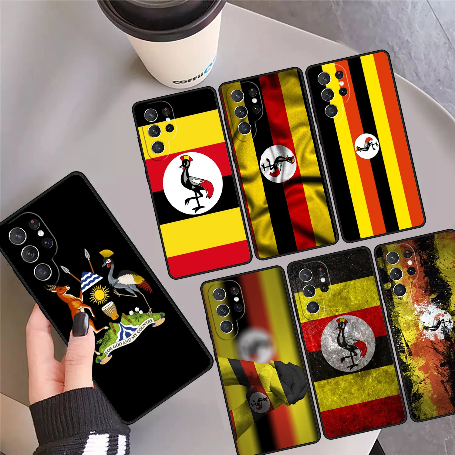 

Uganda Flag Coat Of Arms Phone Case Cover For Samsung Galaxy S24 S25 Ultra S23 S22 Plus S21fe Lite S20 Note 10 20 Pro