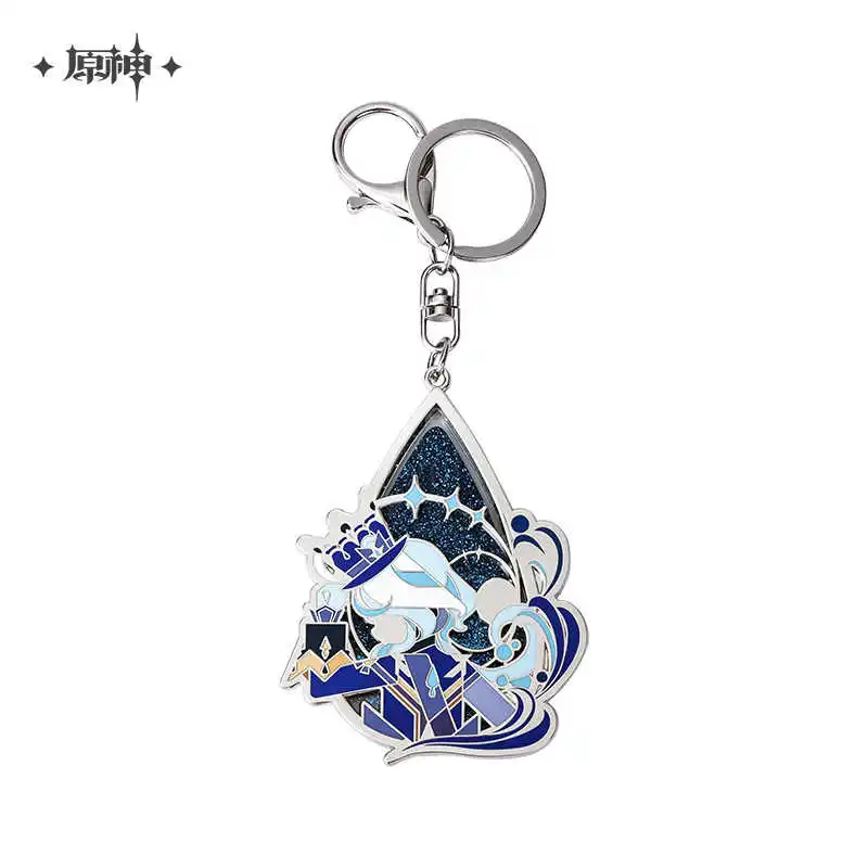 Keychain Original Genshin Impact Furina Focalors Stage Focus Quicksand Metal Keychain Bag Pendant Ornament Anime Figure Toy Kid