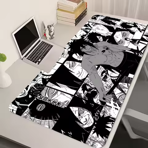 Black And White Anime Mousepad N-Naruto Madara U-Uchiha New Large Desk Mat Keyboard Office Carpet Laptop Gaming Soft Mouse Pad