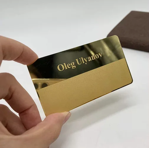 100PCS Customized high-quality stainless steel VIP membership card printing with gold metal business card for free design