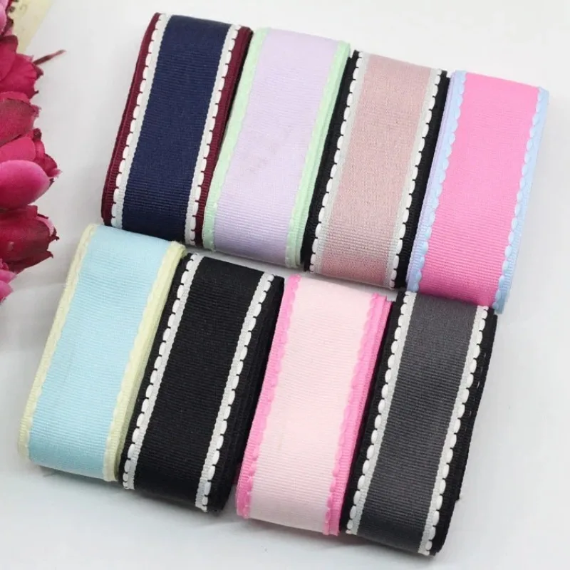 New (1meters/lot) 1\'\' (25mm) jump line Grosgrain satin Ribbon DIY Handmade Arts Decorative Crafts Hair Bow Sewing Accessories