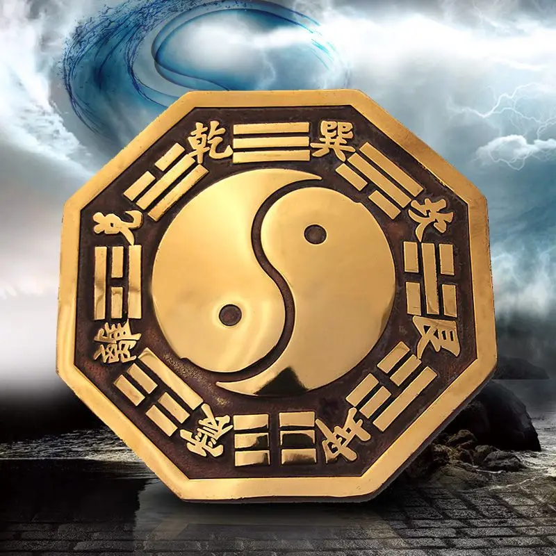 Concave-Convex Pendant Tai Chi Bagua Copper Mirror Hanging On The Door Home Decor Feng Shui Ornament
