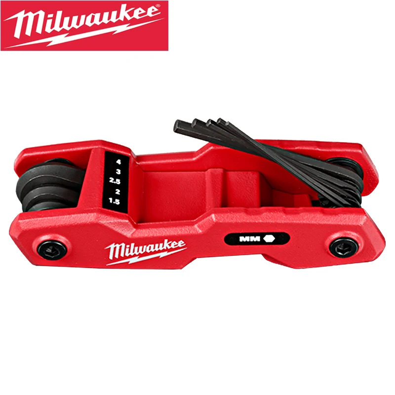 Milwaukee 48-22-2182A 8-Key Folding Hex Key Set-Metric Anti Corrosion Alloy Steel High Contrast Tool Wrench