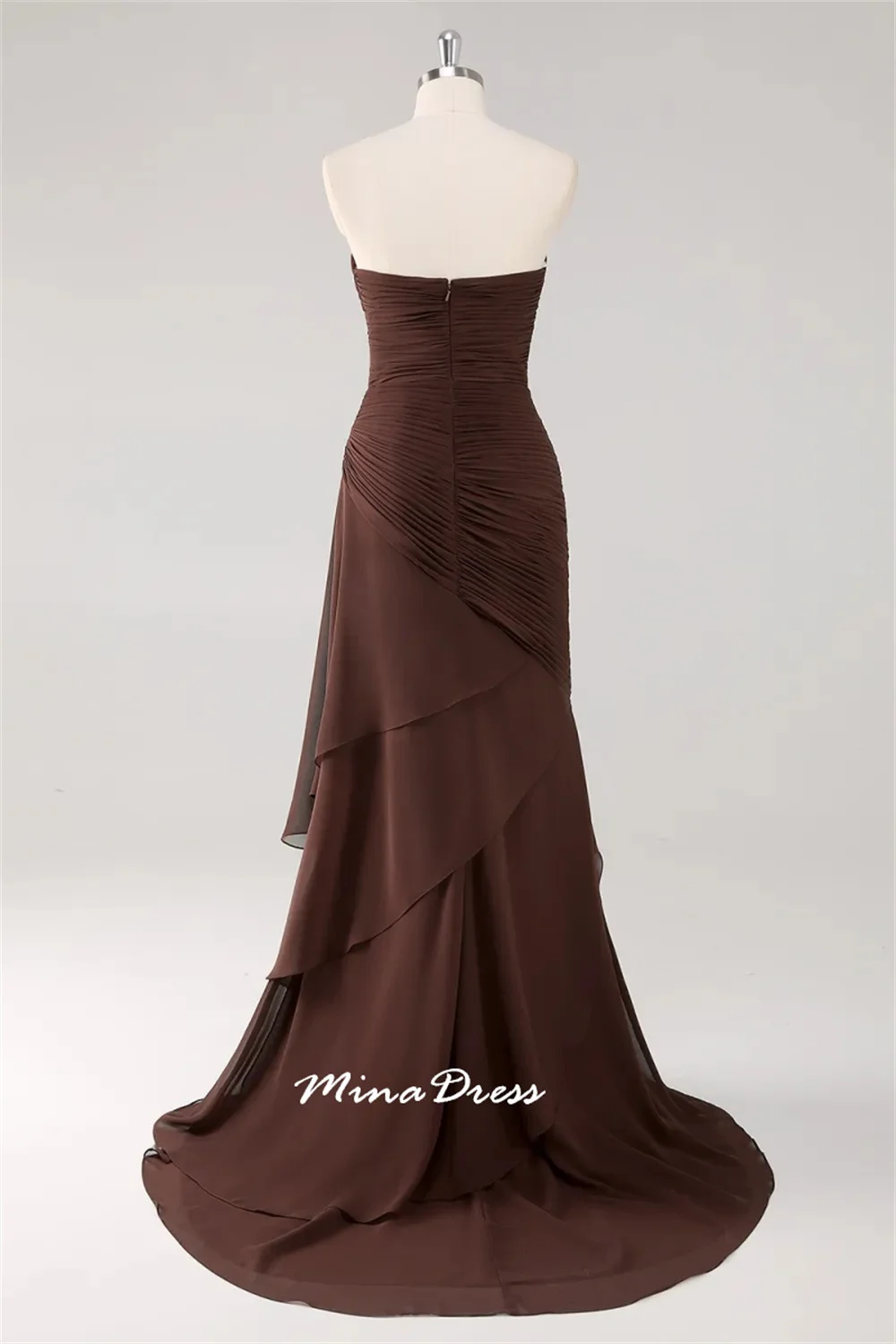 Mina Customized Luxurious Women's Evening Dresses for Special Occasions Strapless Luxury Prom Dress Layered Wedding Party Dress image 5