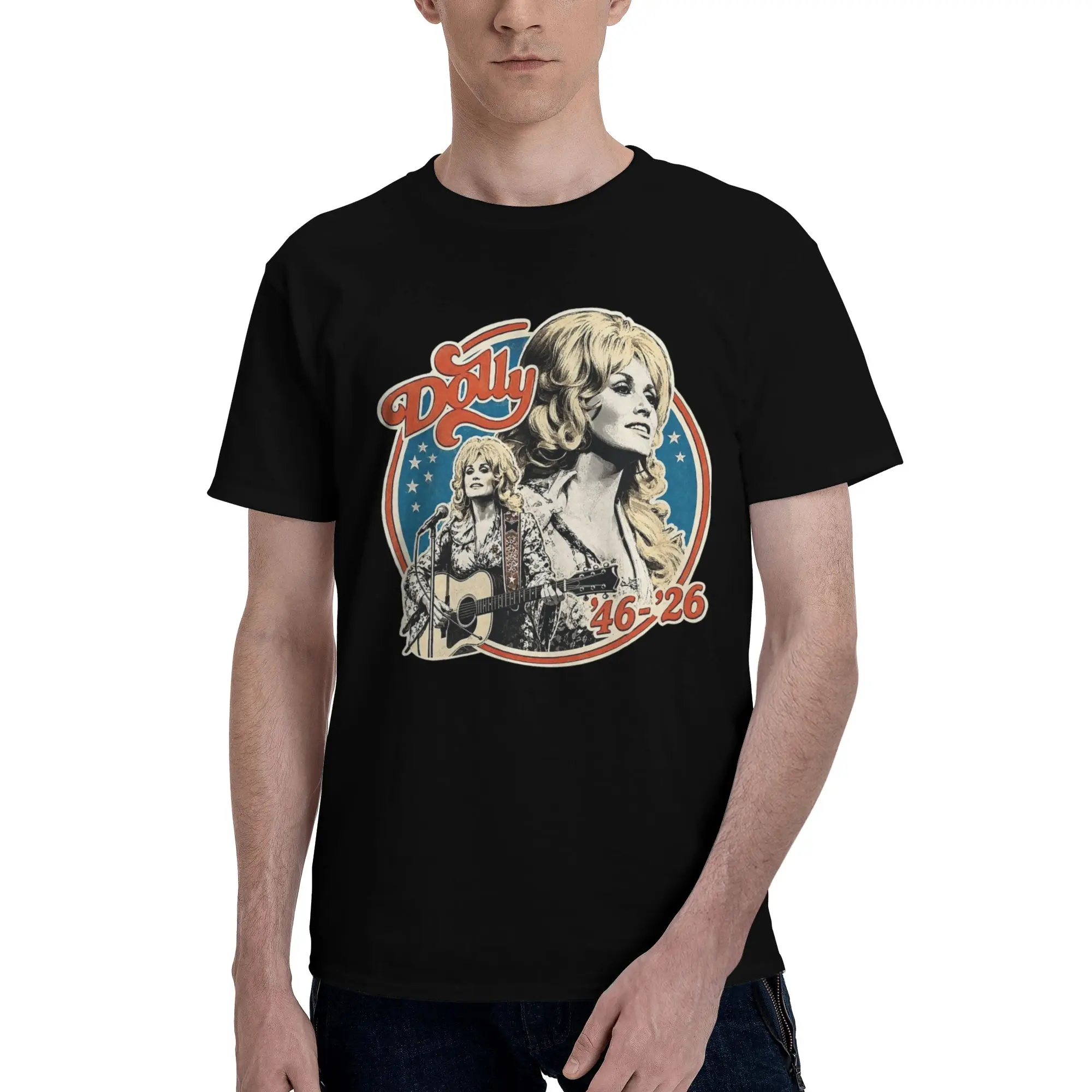 Men T-Shirts Dollys Partons Awesome 100% Cotton Tee Shirt Short Sleeve  T Shirt Round Neck Tops Plus Size