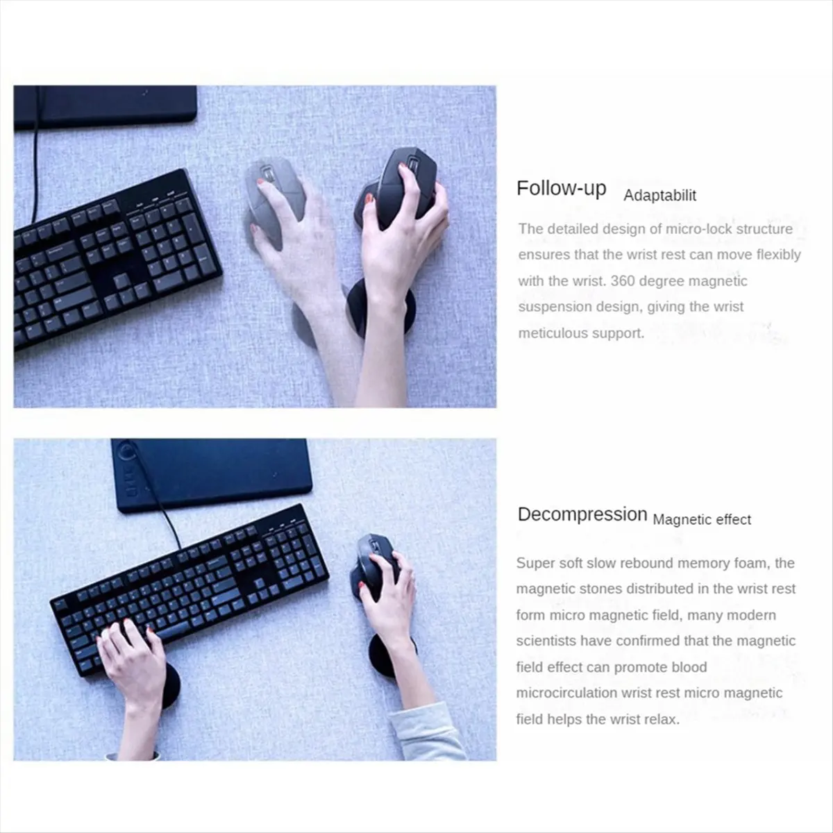 

Новая подставка для запястья клавиатуры с магнитной левитацией, эргономичная подставка для снятия стресса, расслабляющий запястье, компьютерный коврик для мыши для ноутбука